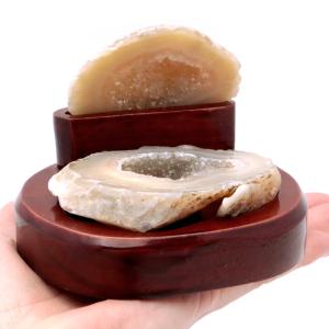 アゲート ジオード 原石 置物 台座付属 瑪瑙 メノウ 晶洞 一点物 181