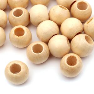 ウッドビーズ パーツ 12mm 太穴 50個入...の詳細画像3