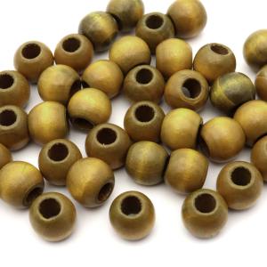 ウッドビーズ パーツ 12mm 太穴 50個入...の詳細画像3
