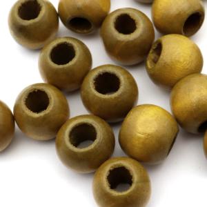ウッドビーズ パーツ 12mm 太穴 50個入...の詳細画像4