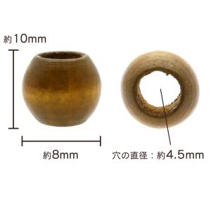 ウッドビーズ パーツ 8mm 太穴 50個入り...の詳細画像2