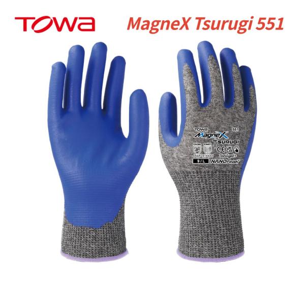 TOWA 耐切創手袋 MagneX Tsurugi 551 ナノフィニッシュ加工 薄手 タッチパネル...