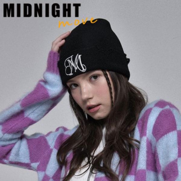 ミッドナイトムーブ 正規販売店 ニット帽 MIDNIGHT MOVE DAMAGE LOGO BEA...