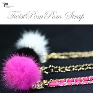 スマホ ストラップ/ T-POCKET Twistpompom strap for スマホ,スマートフォン ストラップ【スマホアクセサリ｜goldtail2020