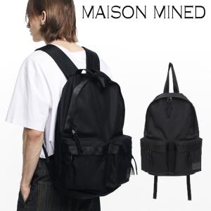 メゾンミネド リュック MAISON MINED 正規販売店 TWO POCKET BACKPACK ツー ポケット バックパック 韓国ファッション おしゃれ ブラック MMQ7AH001A バッグ｜goldtail2020