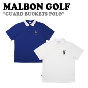 マルボンゴルフ ポロシャツ MALBON GOLF メンズ GUARD BUCKETS POLO ガード バケット ポロ IVORY アイボリー BLUE ブルー M3221PTS91IVY/BLU ウェア｜goldtail2020