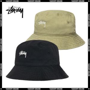 ステューシー ストック バケットハット ブラック / ナチュラル 2色展開 STUSSY STOCK BUCKET HAT ユニセックス｜goldtakeoff7