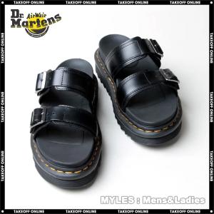 ドクターマーチン サンダル メンズ レディース マイルズ サンダル ブラック レザー スライド Dr.Martens MYLES SANDAL BLACK BRANDO