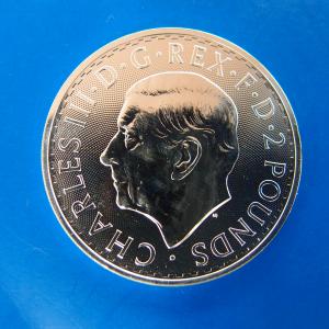 ブリタニア銀貨1オンス　チャールズ王　未使用