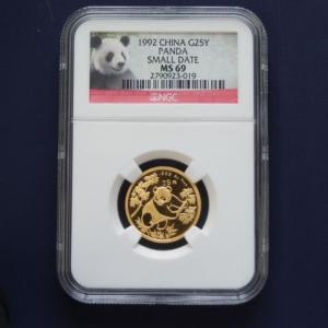 中国 パンダ金貨1／4オンス 2015年 MS69 : Gold Tohki