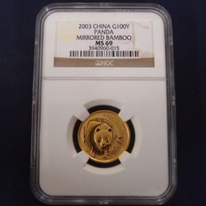 中国 パンダ金貨 1／4オンス 1993年 MS69 : Gold Tohki