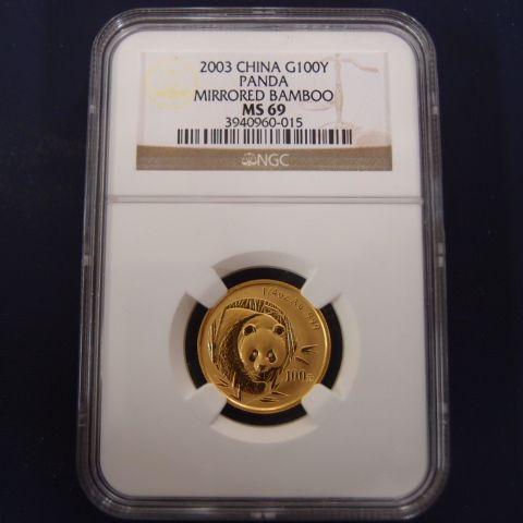 中国　パンダ金貨１／４オンス　２００３年
