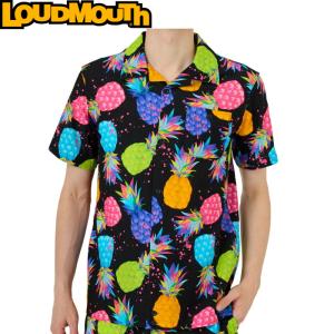 Loudmouth ラウドマウス 半袖シャツ 763608-281 Electric Pineapples エレクトリックパイナップルズ UV/ストレッチ/接触冷感 【メンズ/ゴルフウェア】｜golf-atlas