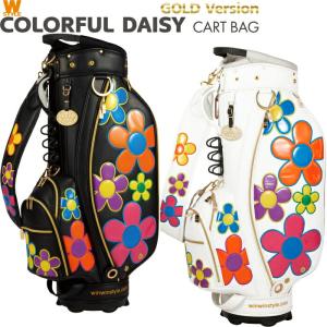 WINWIN STYLE　ウィンウィンスタイル　COLORFUL DAISY CART BAG カラフルデイジー カートバッグ　GOLD Version　キャディバッグ｜golf-atlas