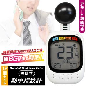 12個セット 熱中症対策グッズ 黒球式 熱中指数...の商品画像