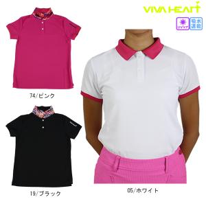 PGG PGGパーリーゲイツ 半袖ハイネックシャツ グレーブルー×白 ロゴ