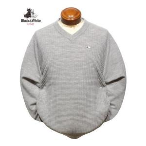 ブラックアンドホワイト セーター メンズ BGF2303KD 日本製 Vネックセーター ニット M.L.LL｜golf-spring