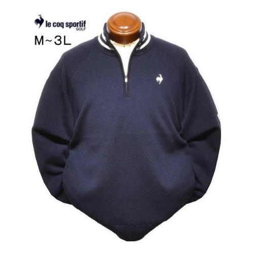 ルコック ハーフジップセーター LL/3L メンズ LG5FST81M 手洗い可 防風裏地付き スト...