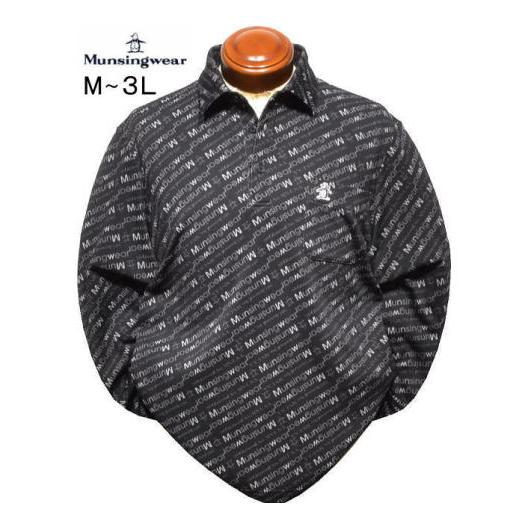 マンシングウェア 長袖ポロシャツ M メンズ MG5FLS27M 日本製 ヒートナビ 蓄熱保温 吸汗...