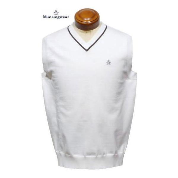 マンシング ベスト メンズ MGMVJL80CH 手洗い可 Vネックベスト ニットベスト ジレ ニッ...