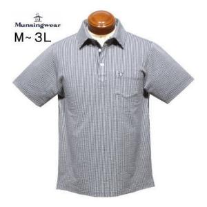 マンシングウェアー 半袖ポロシャツ メンズ MGMXJA22 家庭洗濯可 サッカー素材 半袖シャツ 2024年春夏新作 M/LL/3L｜ゴルフ・スプリング