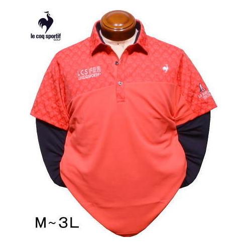 ルコックゴルフ 半袖ポロシャツ メンズ QGMXJA00W インナー付き 吸汗速乾 UVカット スト...