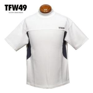 TFW49 半袖モックネックシャツ L メンズ T102520006 ストレッチ ハイネックカットソ...