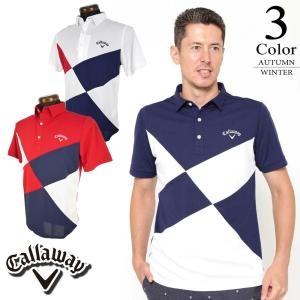 キャロウェイ Callaway ミニワッフル切替共襟シャツ （M/L/LL寸：メンズ） 2019秋冬新作モデル/241-9257502の商品画像