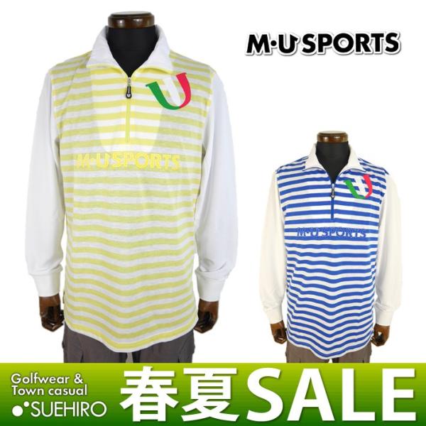 MUスポーツ ゴルフウェア 長袖ジップアップシャツ （L寸：メンズ） 春夏 55％OFF/SALE