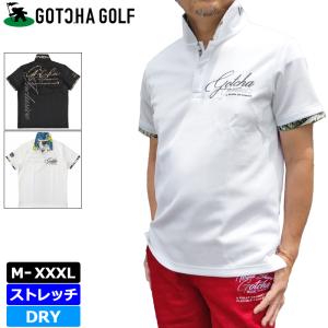 クーポン有 ガッチャゴルフ メンズ 吸汗速乾 半袖 ポロシャツ 232GG1211 スムース素材 ボタニカル柄 GOTCHA GOLF 3SS2 ゴルフウェア 半そで JUN2｜golf-thirdwave