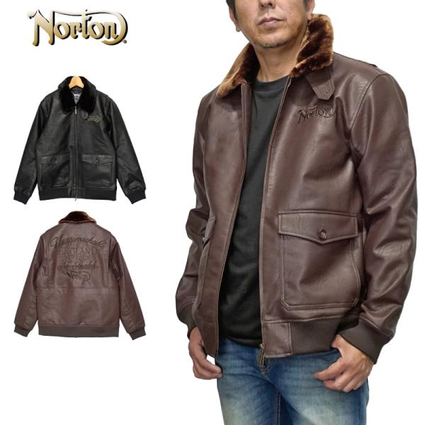 SALE ノートン PUフェイクレザー G-1 ジャケット 203N1704 Norton 中綿入り...