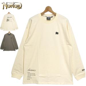 SALE特価 ノートン 2022 クルーネック コットン 長袖 Tシャツ 221N1105 ドローイングバイクモチーフ Norton 22SS 長そで ロングTシャツ メンズ ファッション