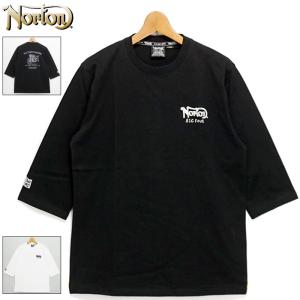 クーポン有 ノートン 綿100％ クルーネック 7分袖 Tシャツ 223N1100 ドローイング刺繍 Norton メール便発送 2WF2 シャツ ウェア メンズ ファッション SEP1｜golf-thirdwave