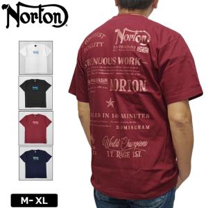 クーポン有 ノートン メンズ 綿100％ 半袖 Tシャツ 232N1037 メタル レーシング TTモデル Norton メール便発送 3SS2 半そで ウェア Tee ファッション JUL1