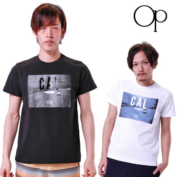 メール便発送OK OP オーシャンパシフィック メンズ CALプリント半袖 Tシャツ 518509 ...