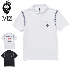 V12 ゴルフ メンズ 半袖 ポロシャツ BOWLING POLO V122110-CT06 ヴィ・トゥエルヴ 春 夏 秋 1SS2 ゴルフウェア トップス V12 ポーリング｜golf-thirdwave