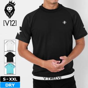 V12 ゴルフ 2024 メンズ 半袖 モックネック シャツ RIB SLEEVE STAR MOCK V122410-MK01 ヴィ・トゥエルヴ  24SS ゴルフウェア おしゃれ モックシャツ GOLF MAR3｜golf-thirdwave