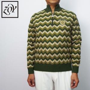 Zoy ニット ゾーイ メンズ 1 4ジップ 1 4ジップ ハイネックセーター ウール100 秋冬春 メンズ 新品 メンズ 男性用 ゴルフウェア ニット アウター 長袖 長そで Zywrn サードウェイブ ゴルフ スポーツ
