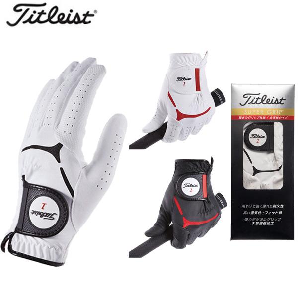 タイトリスト TG39 メンズ ゴルフグローブ スーパーグリップ 合成皮革 天然羊革 21〜26cm...
