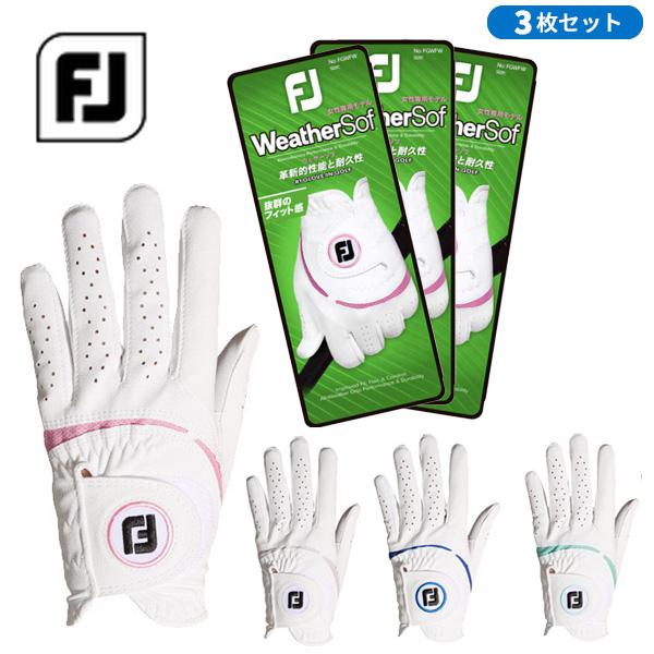 (取寄) 【3枚セット】フットジョイ ウィメンズ ウェザーソフ 左手装着用 ゴルフグローブ FGWF...