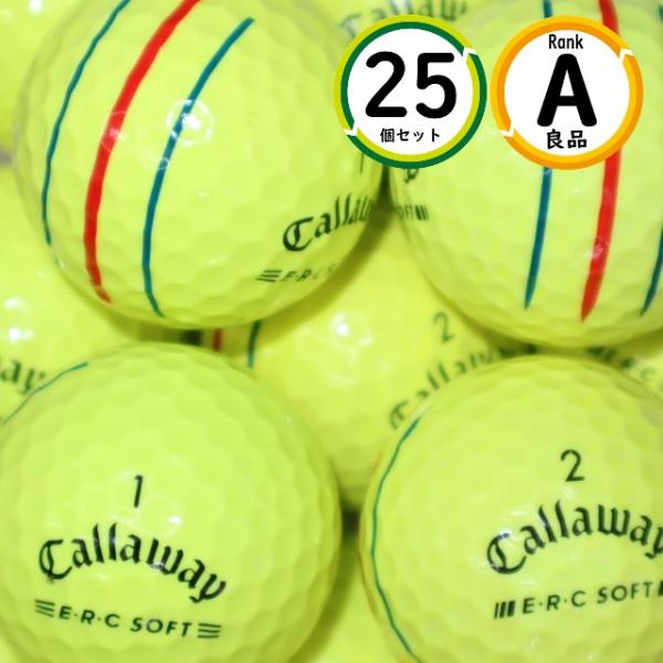 Aランク 25個 Callaway ERC SOFT イエローカラー 良品 キャロウェイ E・R・C...