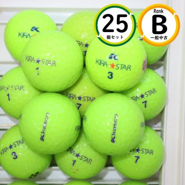 25個 キラ スター キャスコ グリーンカラー Bランク ゴルフボール 中古 ロストボール kira...