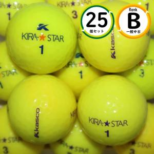 25個 キラ スター キャスコ イエローカラー Bランク ゴルフボール 中古 ロストボール kira star 送料無料｜golfandreuse