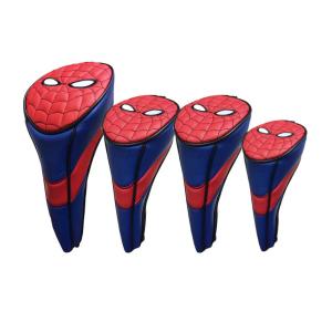 【4個セット】スパイダーマン PUレザー ウッドヘッドカバー (DR・FW×2・UT)  ゴルフ ヘッドカバー セット  123-4SET