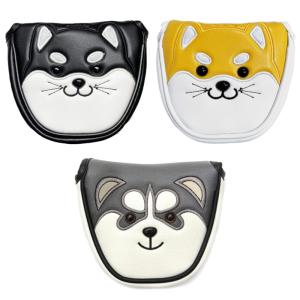 防水 PUレザー マグネット式 秋田犬 サモエド マレット ピン ブレード パター ヘッドカバーパター用 334 【ゴルフ】
