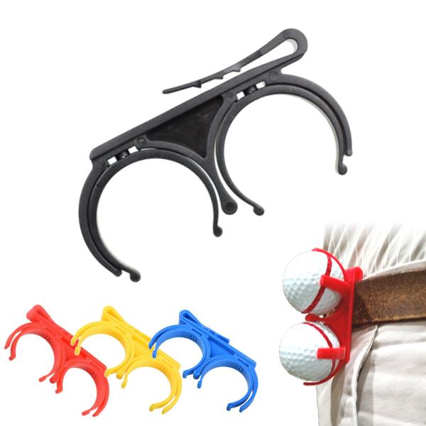 【特価処分品】ゴルフボールホルダークリップ2個セット(ベルト等に装着可能)(色アソート) AH191...