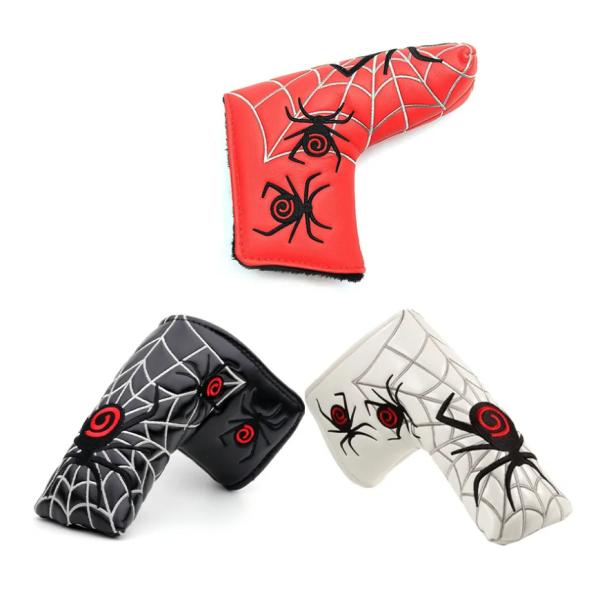【メール便配送無料】防水 PUレザー スパイダー 蜘蛛 ブレード ピン パター ヘッドカバー 景品 ...