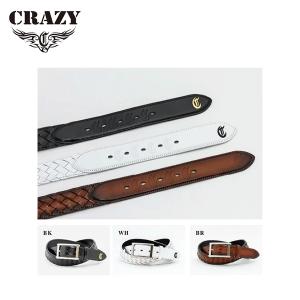CRAZY（クレイジー） ゴルフ ベルト CRZ レザーベルト 総柄 CRZ-MS