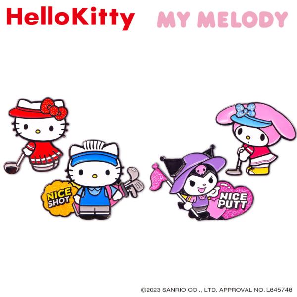 サンリオ ハローキティ＆ダニエル マイメロディ＆クロミ ゴルフマーカー マグネット キャラクター ゴ...