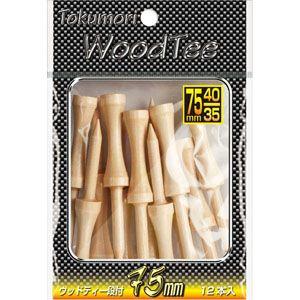 ゴルフ ティー ライト T-473 Tokumori ウッドティー段付75mm (12本入) T-473